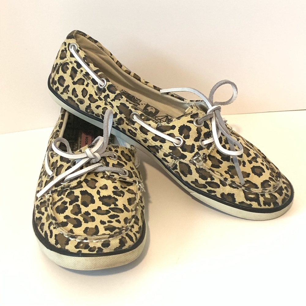 ROCK & CANDY Leopard Print Boatie Shoe—SZ. 9.5